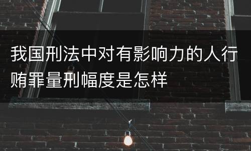 我国刑法中对有影响力的人行贿罪量刑幅度是怎样