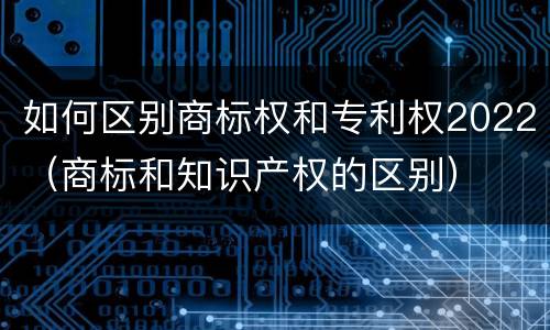 如何区别商标权和专利权2022（商标和知识产权的区别）