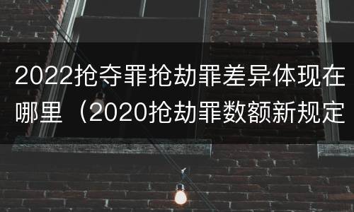 2022抢夺罪抢劫罪差异体现在哪里（2020抢劫罪数额新规定）