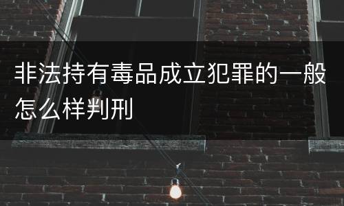 非法持有毒品成立犯罪的一般怎么样判刑