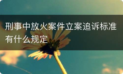 刑事中放火案件立案追诉标准有什么规定