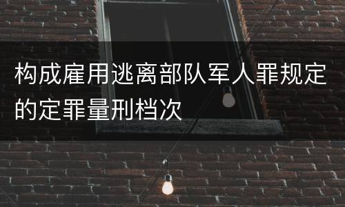 构成雇用逃离部队军人罪规定的定罪量刑档次