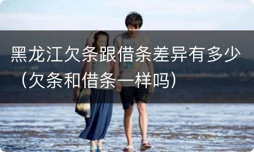 黑龙江欠条跟借条差异有多少（欠条和借条一样吗）
