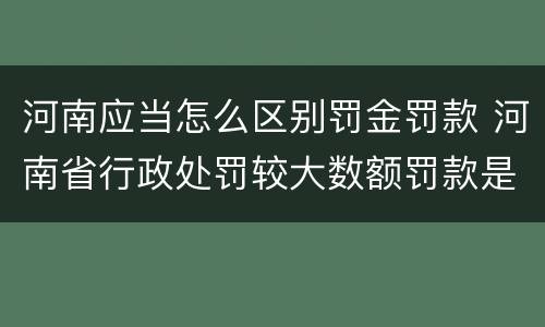 河南应当怎么区别罚金罚款 河南省行政处罚较大数额罚款是多少