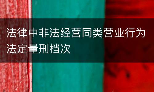 法律中非法经营同类营业行为法定量刑档次
