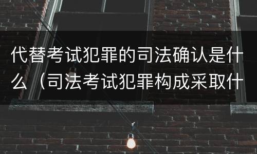 代替考试犯罪的司法确认是什么(司法考试犯罪构成采取什么学说)