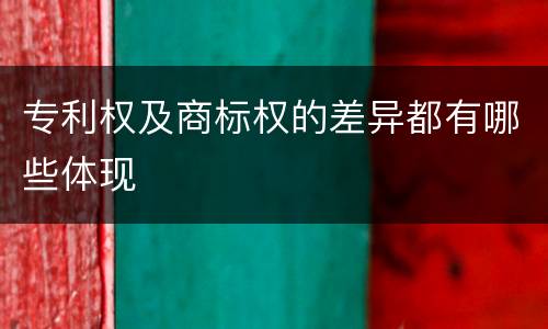 专利权及商标权的差异都有哪些体现