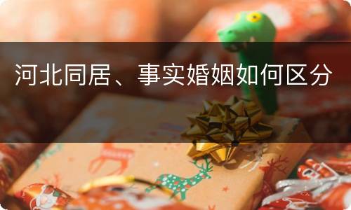 河北同居、事实婚姻如何区分