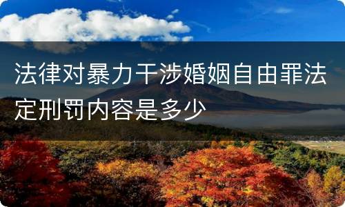法律对暴力干涉婚姻自由罪法定刑罚内容是多少