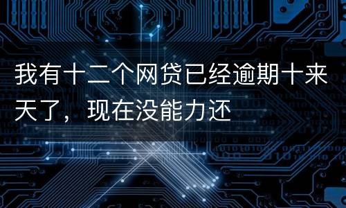 我有十二个网贷已经逾期十来天了，现在没能力还