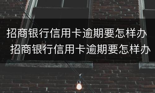 招商银行信用卡逾期要怎样办 招商银行信用卡逾期要怎样办才能恢复