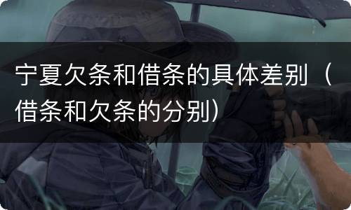 宁夏欠条和借条的具体差别（借条和欠条的分别）
