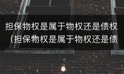 担保物权是属于物权还是债权（担保物权是属于物权还是债权）