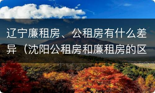辽宁廉租房、公租房有什么差异（沈阳公租房和廉租房的区别）