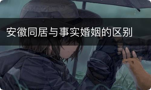 安徽同居与事实婚姻的区别
