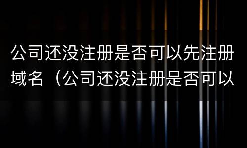 公司还没注册是否可以先注册域名（公司还没注册是否可以先注册域名）