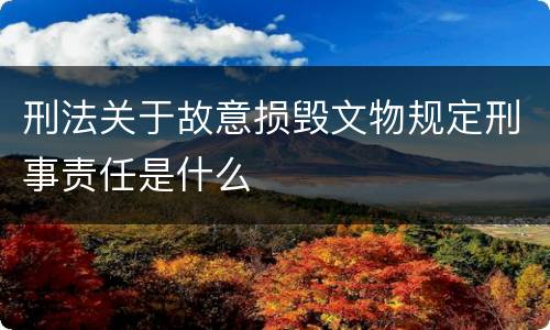 刑法关于故意损毁文物规定刑事责任是什么