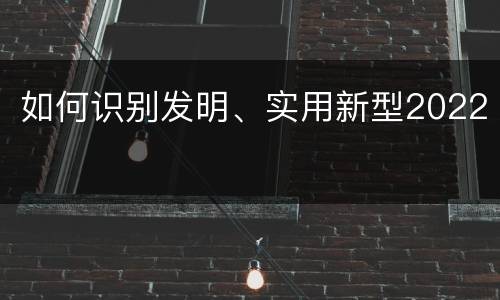 如何识别发明、实用新型2022