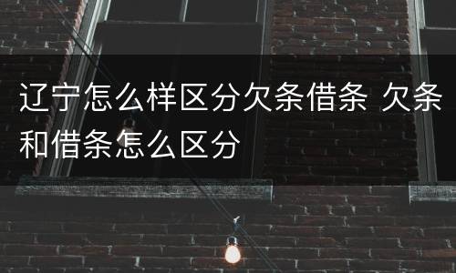 辽宁怎么样区分欠条借条 欠条和借条怎么区分
