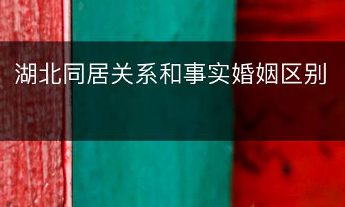 湖北同居关系和事实婚姻区别
