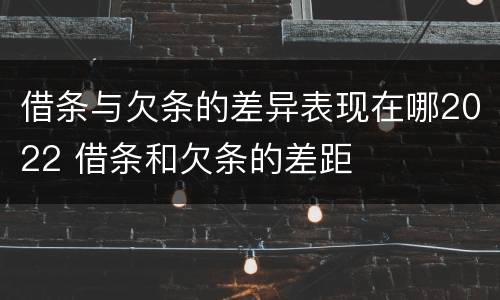 借条与欠条的差异表现在哪2022 借条和欠条的差距