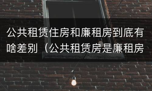 公共租赁住房和廉租房到底有啥差别（公共租赁房是廉租房吗）