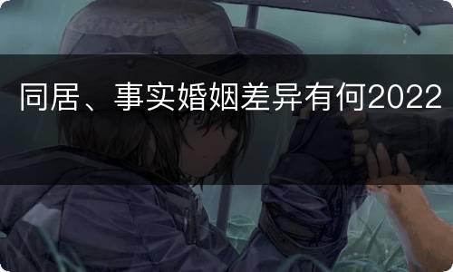 同居、事实婚姻差异有何2022