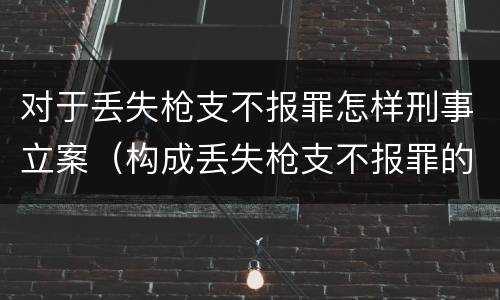 对于丢失枪支不报罪怎样刑事立案（构成丢失枪支不报罪的行为）