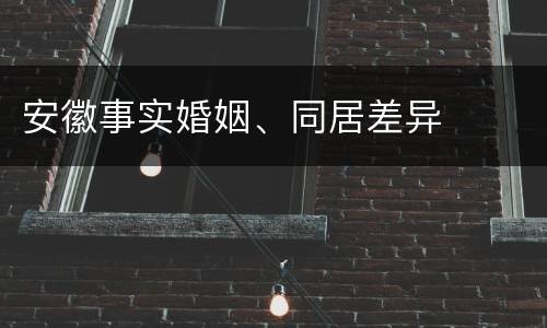 安徽事实婚姻、同居差异