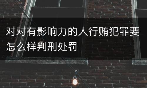 对对有影响力的人行贿犯罪要怎么样判刑处罚