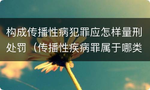 构成传播性病犯罪应怎样量刑处罚（传播性疾病罪属于哪类罪）