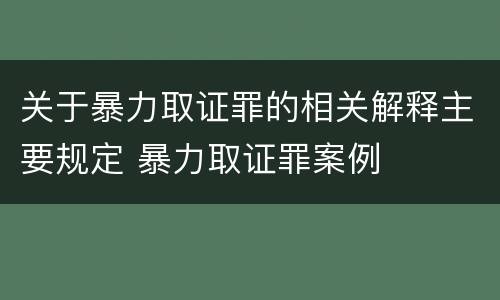 关于暴力取证罪的相关解释主要规定 暴力取证罪案例