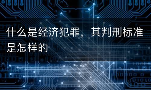 什么是经济犯罪，其判刑标准是怎样的