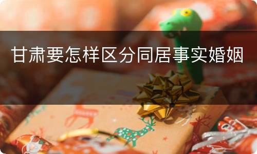 甘肃要怎样区分同居事实婚姻