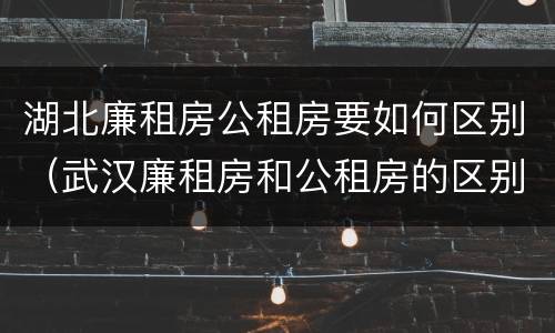 湖北廉租房公租房要如何区别（武汉廉租房和公租房的区别）