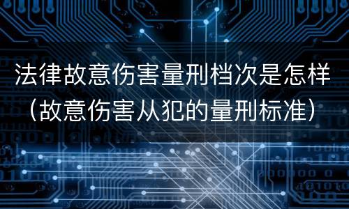 法律故意伤害量刑档次是怎样（故意伤害从犯的量刑标准）