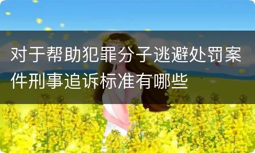 对于帮助犯罪分子逃避处罚案件刑事追诉标准有哪些