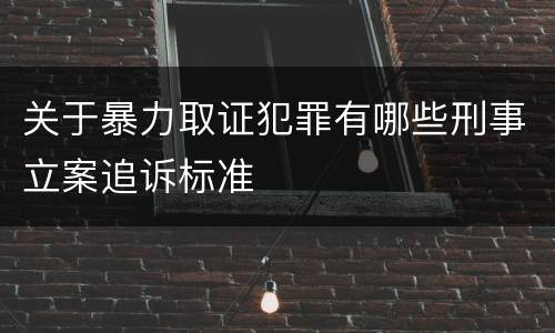 关于暴力取证犯罪有哪些刑事立案追诉标准