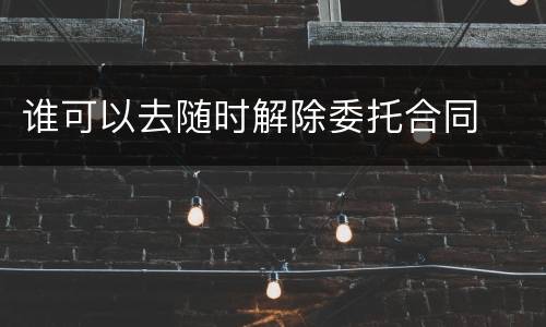 谁可以去随时解除委托合同