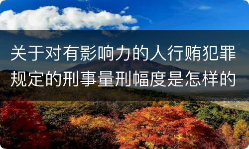 关于对有影响力的人行贿犯罪规定的刑事量刑幅度是怎样的