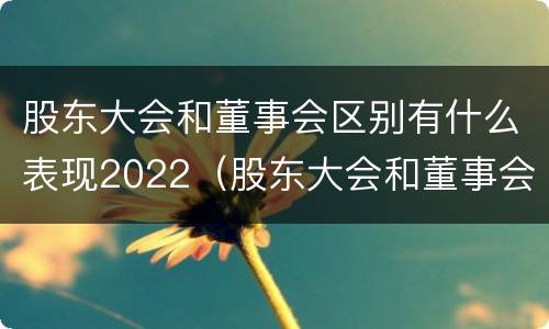 股东大会和董事会区别有什么表现2022（股东大会和董事会的主要职责）