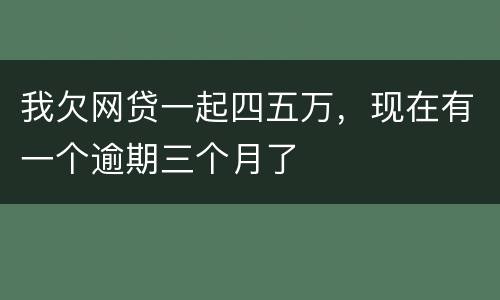 我欠网贷一起四五万，现在有一个逾期三个月了