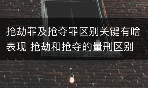 抢劫罪及抢夺罪区别关键有啥表现 抢劫和抢夺的量刑区别