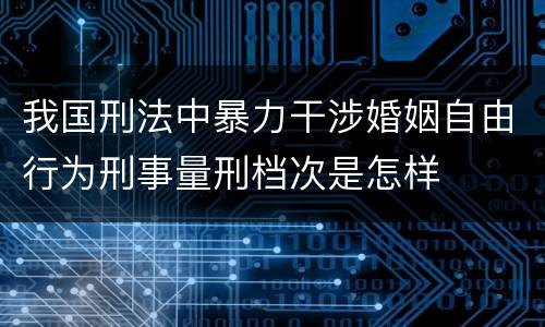 我国刑法中暴力干涉婚姻自由行为刑事量刑档次是怎样