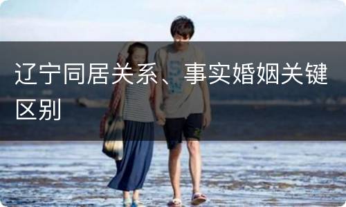 辽宁同居关系、事实婚姻关键区别