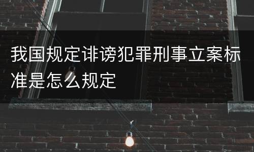 我国规定诽谤犯罪刑事立案标准是怎么规定