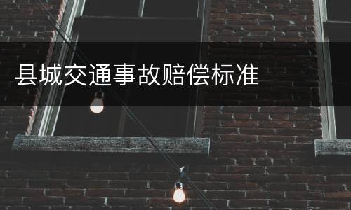 县城交通事故赔偿标准