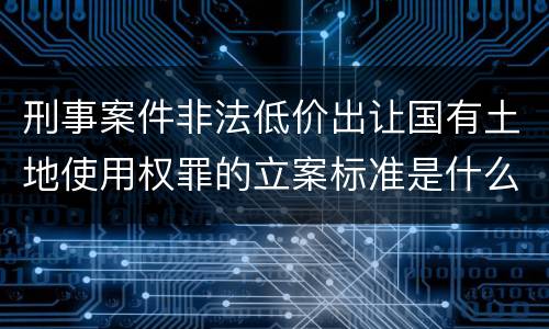 刑事案件非法低价出让国有土地使用权罪的立案标准是什么