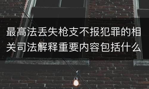 最高法丢失枪支不报犯罪的相关司法解释重要内容包括什么