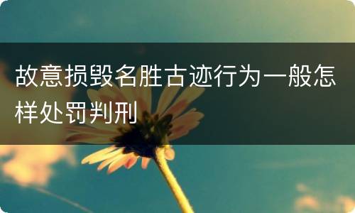 故意损毁名胜古迹行为一般怎样处罚判刑